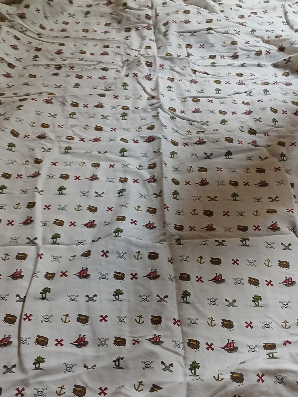 Nautical Pirate Print Cotton Sheet - White Background